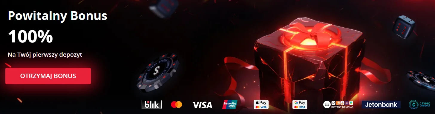 welcome first deposit casino 100% bonus
