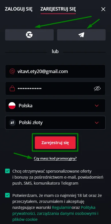 fast registration form